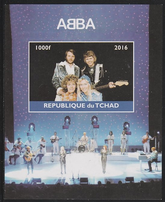 Chad 2016 Abba imperf s/sheet containing 1 value unmounted mint. Note this item is privately produced and is offered purely on its thematic appeal. . , stamps on , stamps on  stamps on music, stamps on  stamps on pops, stamps on  stamps on abba, stamps on  stamps on 