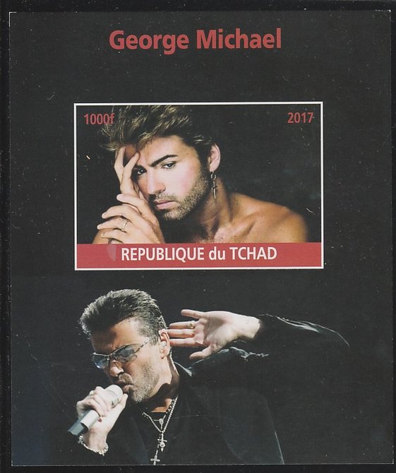 Chad 2017 George Michael imperf s/sheet containing 1 value unmounted mint. Note this item is privately produced and is offered purely on its thematic appeal. . , stamps on , stamps on  stamps on george michael, stamps on  stamps on pops, stamps on  stamps on music