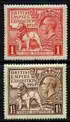 Great Britain 1924 KG5 Wembley Exhibition set of 2 well centred and unmounted mint, SG 430-31, stamps on , stamps on  stamps on lions, stamps on  stamps on  kg5 , stamps on  stamps on exhibitions