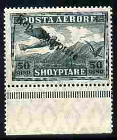 Albania 1927 Air Rep Shqiptare overprint on 5q green with upright R variety unmounted mint SG 204b