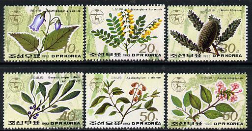 North Korea 1993 Endemic Plants complete perf set of 6 unmounted mint, SG N3234-39*, stamps on , stamps on  stamps on flowers