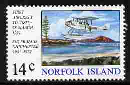 Norfolk Island 1974 First Aircraft to Land on Norfolk Island 14c unmounted mint, SG 151, stamps on , stamps on  stamps on aviation, stamps on  stamps on sea planes, stamps on  stamps on  dh , stamps on  stamps on 