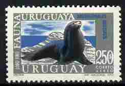 Uruguay 1970-71 Fur Seal 250p unmounted mint, SG 1421, stamps on animals, stamps on polar, stamps on seals