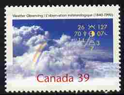 Canada 1990 150th Anniversary of Weather Observing 39c unmounted mint, SG 1398, stamps on weather, stamps on rainbows