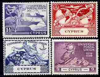 Cyprus 1949 KG6 75th Anniversary of Universal Postal Union set of 4 unmounted mint, SG 168-71, stamps on , stamps on  stamps on , stamps on  stamps on  kg6 , stamps on  stamps on  upu , stamps on  stamps on 