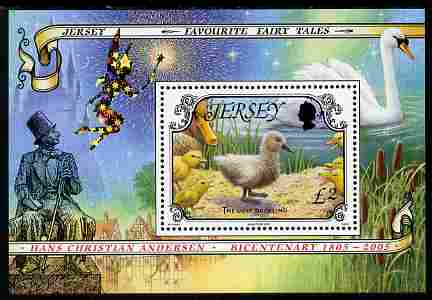 Jersey 2005 Fairy Tales - The Ugly Duckling perf m/sheet unmounted mint, SG MS 1200, stamps on fairy tales, stamps on children, stamps on ducks