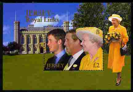 Jersey 2003 Royal Links perf m/sheet unmounted mint, SG MS 1106, stamps on royalty, stamps on charles, stamps on william