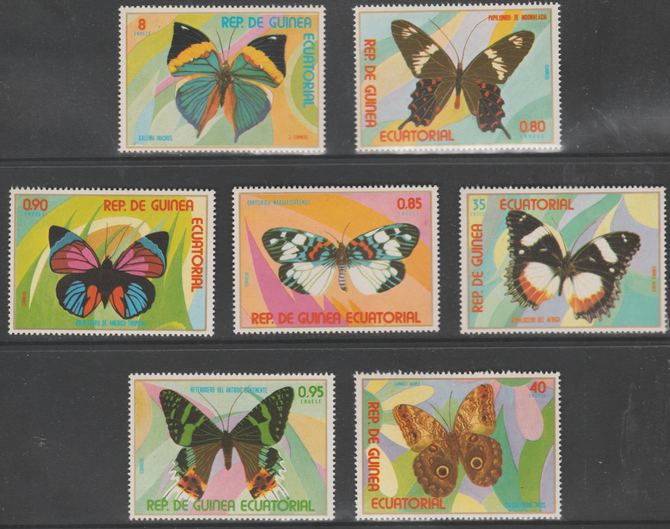 Equatorial Guinea 1976 Butterflies perf set of 7 unmounted mint Mi 1025-1031, stamps on , stamps on  stamps on butterflies