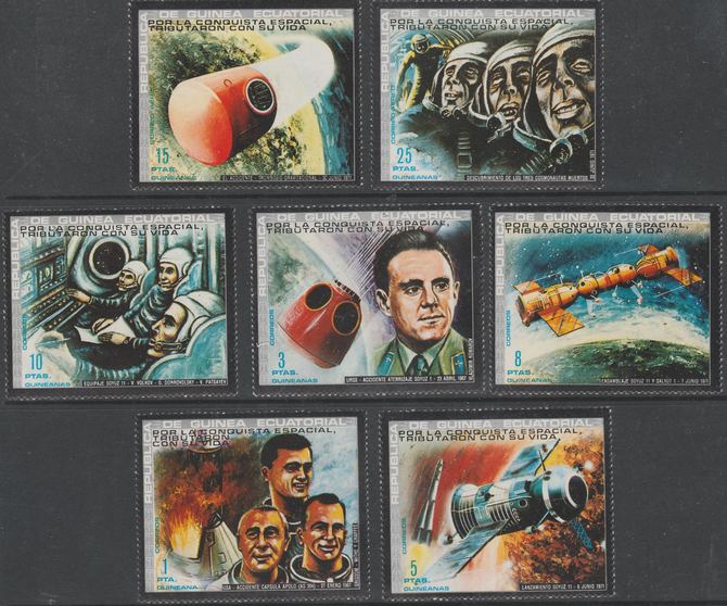 Equatorial Guinea 1972 Space Research perf set of 7 values unmounted mint, Mi 190-196, stamps on , stamps on  stamps on space