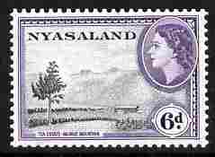 Nyasaland 1953-54 Tea Estate 6d P12 x 12.5 unmounted mint, SG 180a, stamps on , stamps on  stamps on drink, stamps on  stamps on  tea , stamps on  stamps on 