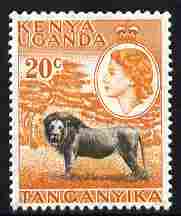 Kenya, Uganda & Tanganyika 1954-59 Lion 20c unmounted mint SG 170, stamps on , stamps on  stamps on animals, stamps on  stamps on lions, stamps on  stamps on cats