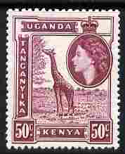 Kenya, Uganda & Tanganyika 1954-59 Giraffe 50c unmounted mint SG 173, stamps on , stamps on  stamps on animals, stamps on  stamps on giraffes