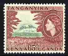 Kenya, Uganda & Tanganyika 1954-59 Mount Kilimanjaro 65c unmounted mint SG 174, stamps on mountains