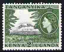 Kenya, Uganda & Tanganyika 1954-59 Mount Kilimanjaro 2s unmounted mint SG 177, stamps on mountains