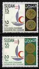 Sudan 1963 Centenary of Red Cross perf set of 2 unmounted mint SG 228-29, stamps on red cross