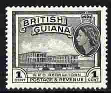 British Guiana 1954-63 GPO Georgetwon 1c Script CA unmounted mint SG 331, stamps on , stamps on  stamps on post offices