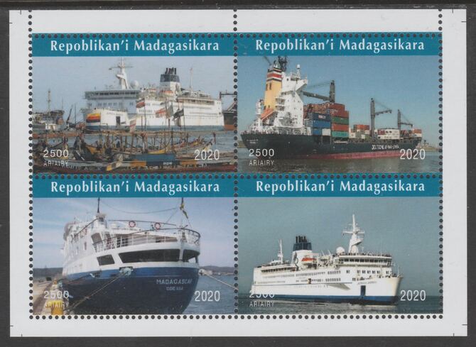 Madagascar 2020 Shipping perf sheetlet containing 4 values unmounted mint. Note this item is privately produced and is offered purely on its thematic appeal, it has no postal validity, stamps on ships