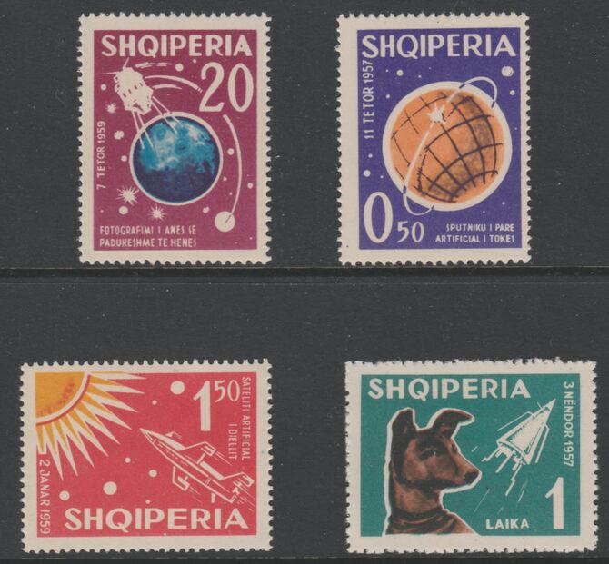 Albania 1962 Cosmic Flights perf set of 4 unmounted mint, SG 708-11, stamps on , stamps on  stamps on space, stamps on  stamps on rockets