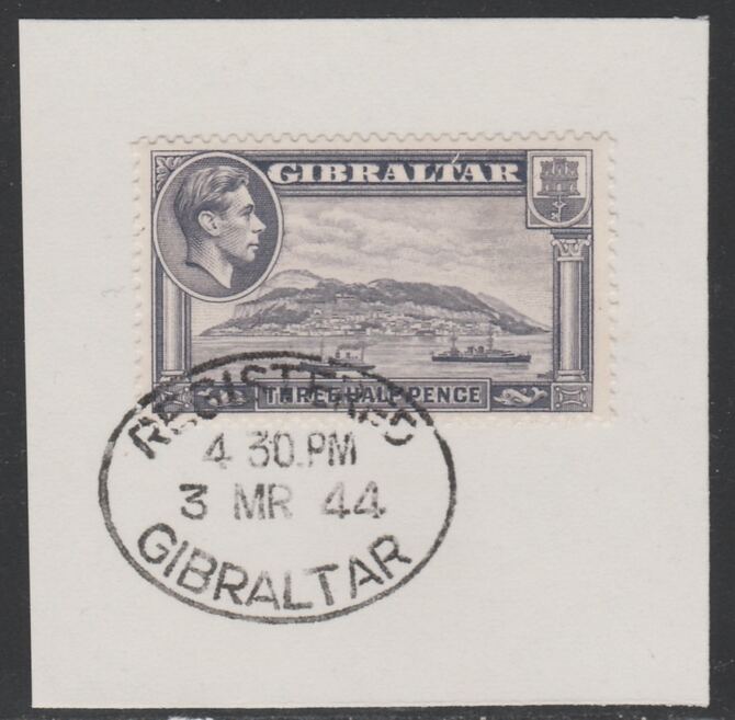 Gibraltar 1938-51 KG6 1.5d slate-violet on piece with full strike of Madame Joseph forged postmark type 188, stamps on , stamps on  stamps on , stamps on  stamps on  kg6 , stamps on  stamps on 