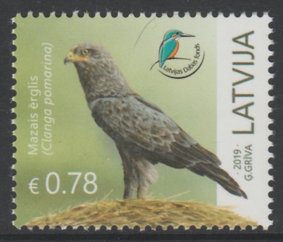 Latvia 2019 Lesser Spotted Eagle unmounted mint, stamps on , stamps on  stamps on birds, stamps on  stamps on birds of prey, stamps on  stamps on eagles