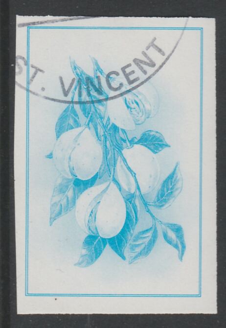 St Vincent 1985 Herbs & Spices $1 Nutmeg imperf proof in cyan only, fine used with part St Vincent cancellation, produced for a promotion. Ex Format archives (as SG 870) 