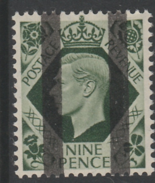 Great Britain 1937-47 KG6 9d deep olive-green overprinted with Post Office Training School Bars, as SG 473, stamps on , stamps on  stamps on , stamps on  stamps on  kg6 , stamps on  stamps on 