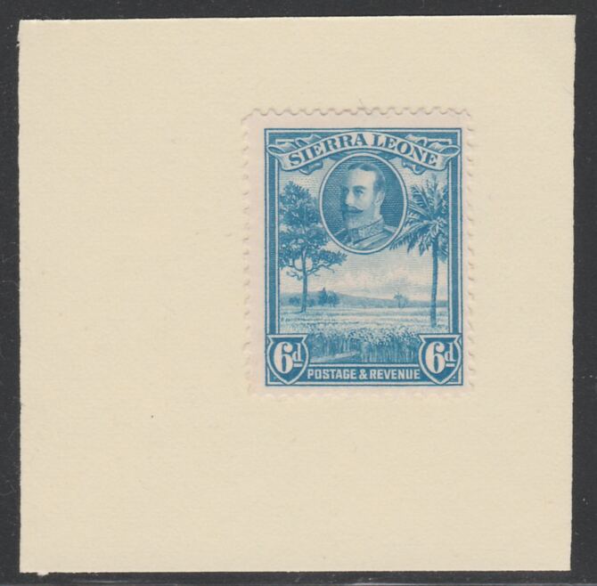 Sierra Leone 1932 KG5 Pictorial 6d light blue SG 162 on piece with full strike of Madame Joseph forged postmark type 393, stamps on , stamps on  stamps on , stamps on  stamps on  kg5 , stamps on  stamps on forgery