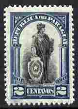 Paraguay 1911 Statue 2c black & indigo unmounted mint SG 219, stamps on , stamps on  stamps on statues