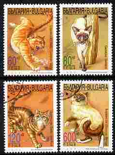 Bulgaria 1998 Domestic Cats set of 4 fine cto used, SG 4192-95, stamps on cats