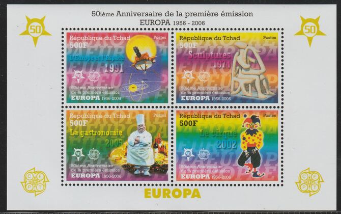 Chad 2006 - 50th Anniv of EUROPA #1 perf sheetlet containing 4 values unmounted mint, stamps on europa
