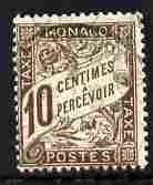 Monaco 1905-09 Postage Due 10c sepia fine used SG D32