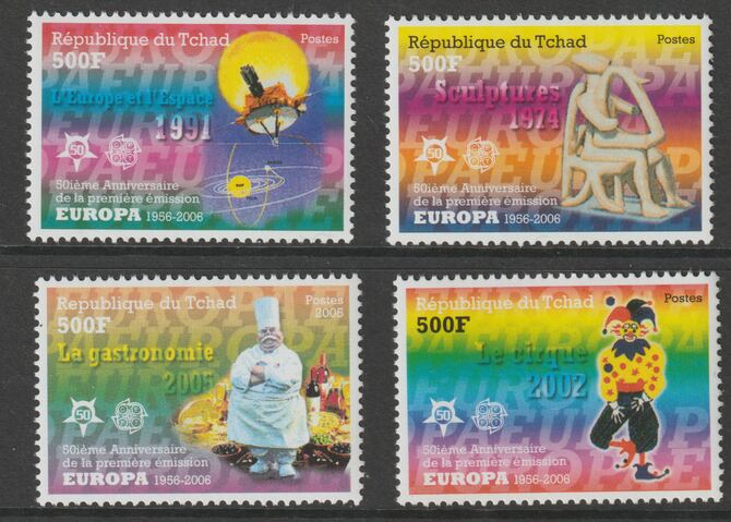 Chad 2006 - 50th Anniv of EUROPA #1 perf set of 4 values unmounted mint, stamps on europa
