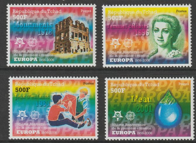 Chad 2006 - 50th Anniv of EUROPA #2 perf set of 4 values unmounted mint, stamps on europa