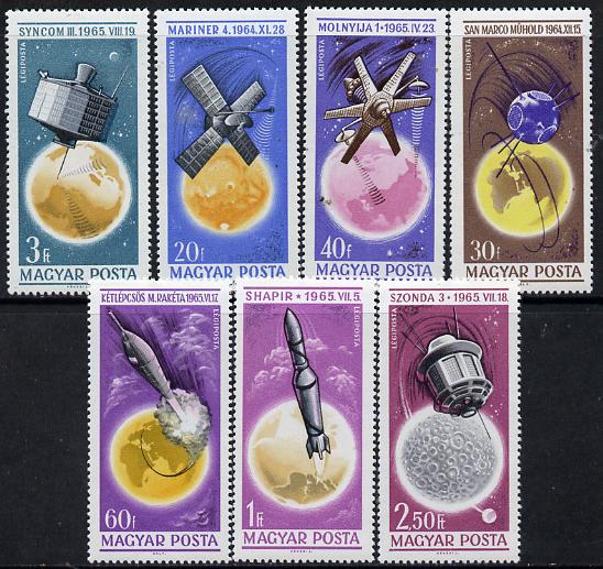 Hungary 1965 Space Research perf set of 7, unmounted mint SG 2142-48, stamps on space