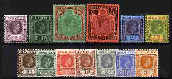 Leeward Islands 1938 KG6 original definitive set of 13 values to A31 fine mounted mint, SG 95-114b, stamps on , stamps on  stamps on , stamps on  stamps on  kg6 , stamps on  stamps on 
