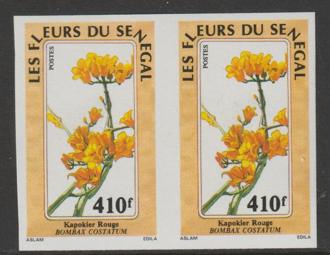 Senegal 1988 Flowers 410f imperf pair from a limited printing unmounted mint as SG 972, stamps on flowers