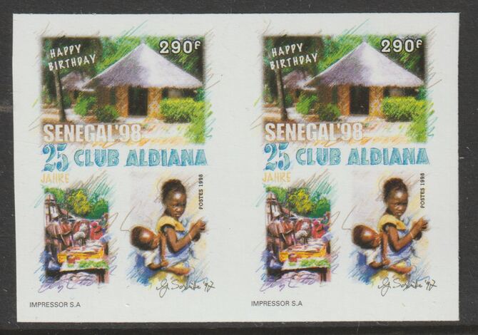 Senegal 1998 25th Anniv of Aldiana Club 290f imperf pair from a limited printing unmounted mint as SG 1504, stamps on , stamps on  stamps on 