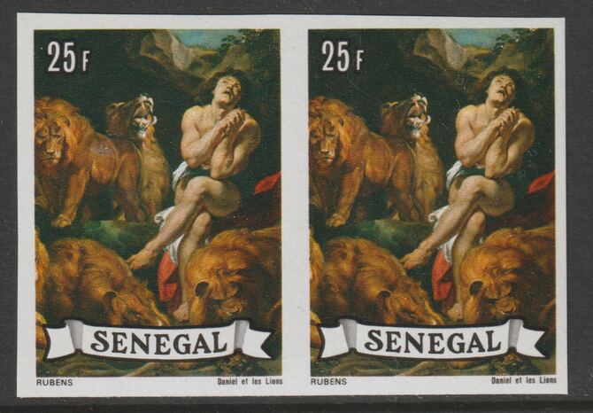 Senegal 1977 Paintings 25f Rubens imperf pair from a limited printing unmounted mint as SG 641, stamps on arts, stamps on rubens