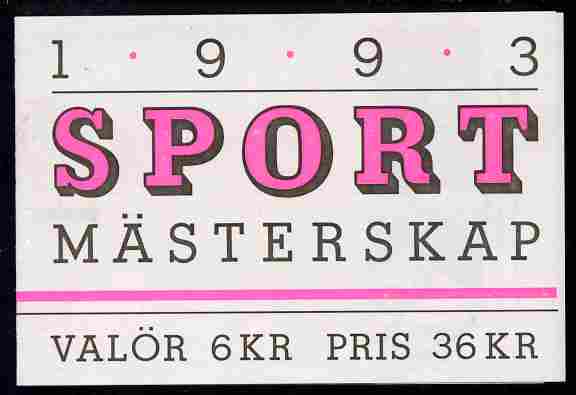 Booklet - Sweden 1993 Sports Championships 36k booklet complete and fine, SG SB456