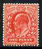 Great Britain 1911 KE7 1d rose-red without watermark very slight gum crease but unmounted mint with usual offset on reverse, SG 272a, stamps on 