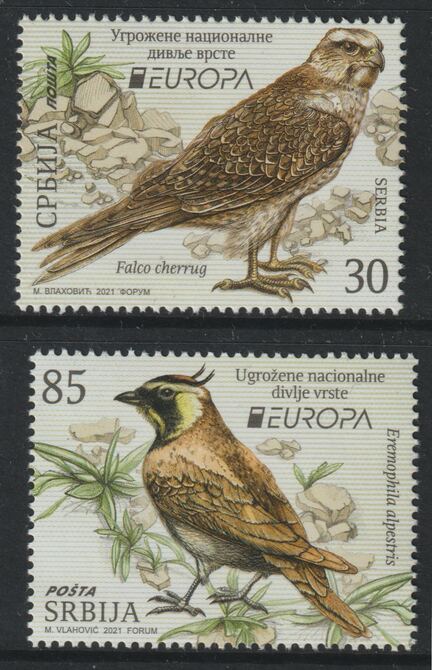 Serbia 2021 Europa Birds set of 2 unmounted mint, stamps on , stamps on  stamps on europa, stamps on  stamps on birds