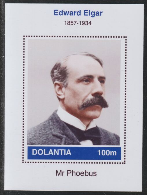 Dolantia (Fantasy) Edward Elgar imperf deluxe sheetlet on glossy card (75 x 103 mm) unmounted mint, stamps on personalities, stamps on music, stamps on elgar