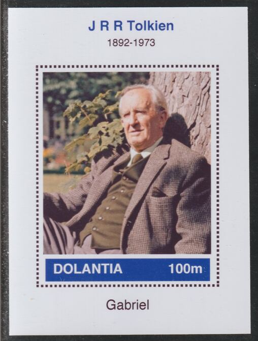 Dolantia (Fantasy) J R R Tolkien imperf deluxe sheetlet on glossy card (75 x 103 mm) unmounted mint, stamps on , stamps on  stamps on personalities, stamps on  stamps on literature, stamps on  stamps on tolkien