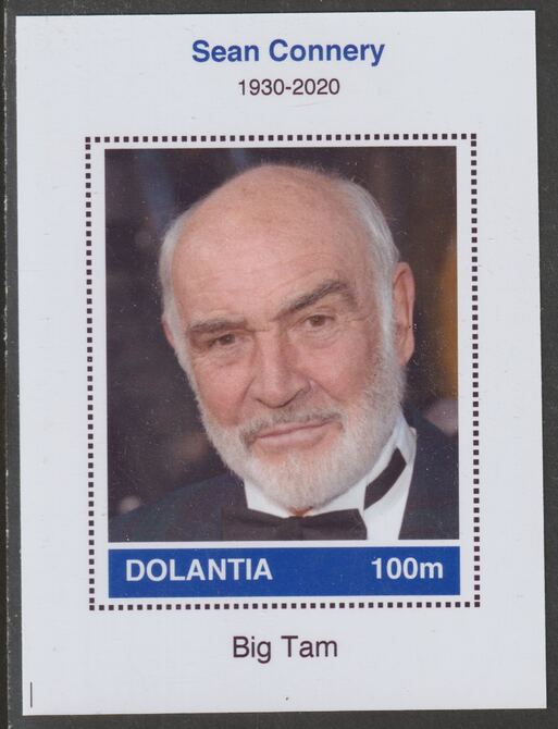 Dolantia (Fantasy) Sean Connery imperf deluxe sheetlet on glossy card (75 x 103 mm) unmounted mint, stamps on , stamps on  stamps on personalities, stamps on  stamps on films, stamps on  stamps on cinema, stamps on  stamps on movies, stamps on  stamps on  007 , stamps on  stamps on 