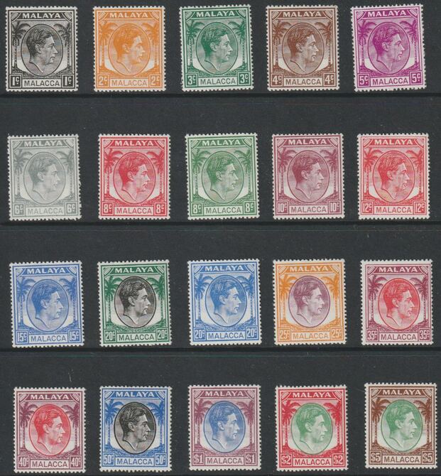 Malaya - Malacca 1949 KG6 def set complete, 20 values unmounted mint, SG 3-17, stamps on , stamps on  kg6 , stamps on 
