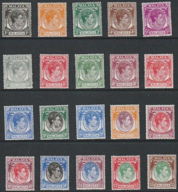 Malaya - Malacca 1949 KG6 def set complete, 20 values unmounted mint, SG 3-17, stamps on , stamps on  stamps on , stamps on  stamps on  kg6 , stamps on  stamps on 