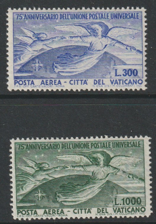 Vatican City 1949 75th Anniversary of UPU set of 2 mounted mint, SG 149-50 cat Â£230, stamps on , stamps on  upu , stamps on 