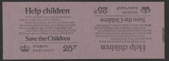 Great Britain 1973 25p booklet front cover proof pair on mauve card in uncut tete-beche format, stamps on , stamps on  stamps on booklets