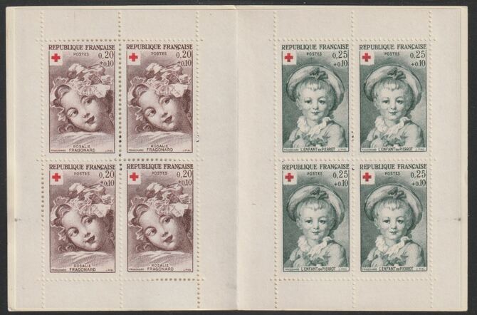 France 1962 Red Cross Booklet complete and pristine, SG XSB12, stamps on red cross, stamps on arts, stamps on 
