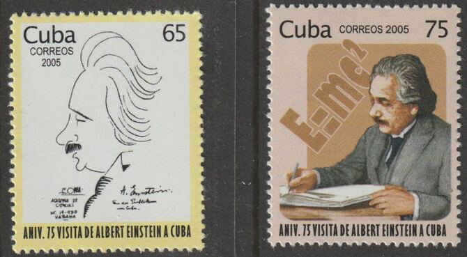 Cuba 2005 Albert Einstein perf set of 2 unmounted mint SG 4867-78, stamps on personalities, stamps on science, stamps on physics, stamps on nobel, stamps on einstein, stamps on maths, stamps on space, stamps on judaica, stamps on personalities, stamps on einstein, stamps on science, stamps on physics, stamps on nobel, stamps on maths, stamps on space, stamps on judaica, stamps on atomics